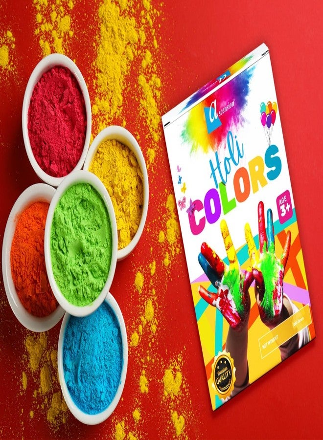 أسينشين مجموعة ألوان هولي من البلاستيك الفلوري من أسينشن، 5 درجات لونية (250 غرامًا)، مع مجموعة من 3 بالونات مائية سحرية من هولي، تُملأ في 60 ثانية، مثالية لحفلات هولي للأطفال والكبار، مجموعة هولي كومبو متعددة الألوان - Image 3